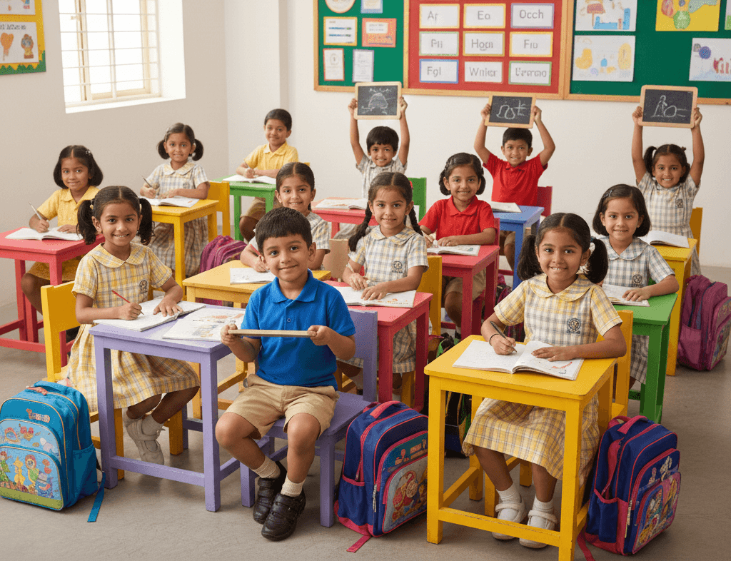 Group of school children wearing Velookup uniforms, highlighting the brand's focus on quality, comfort, and reliable school wear